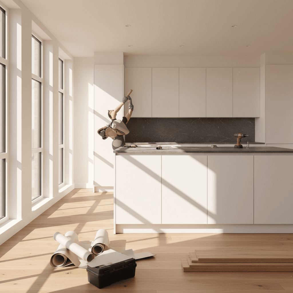 Modern kitchen renovation in progress