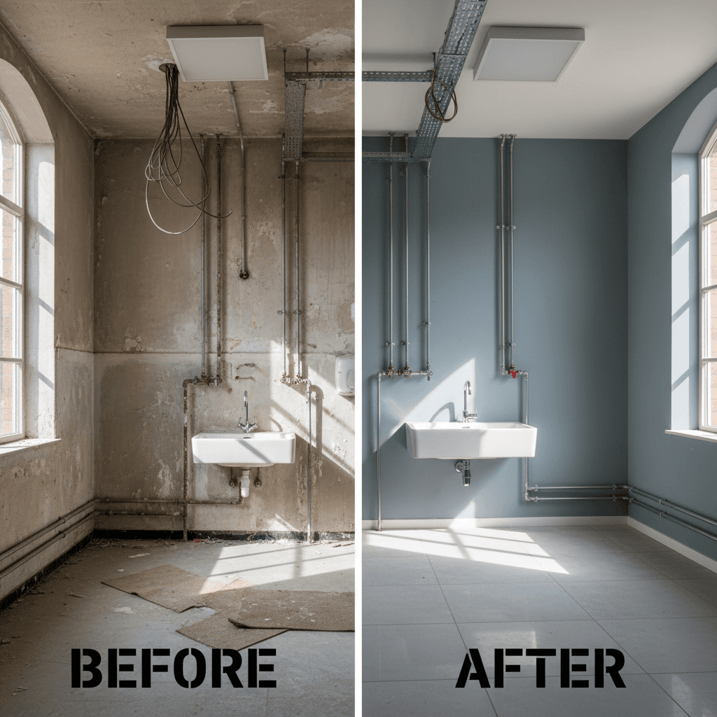 Before and after renovation comparison