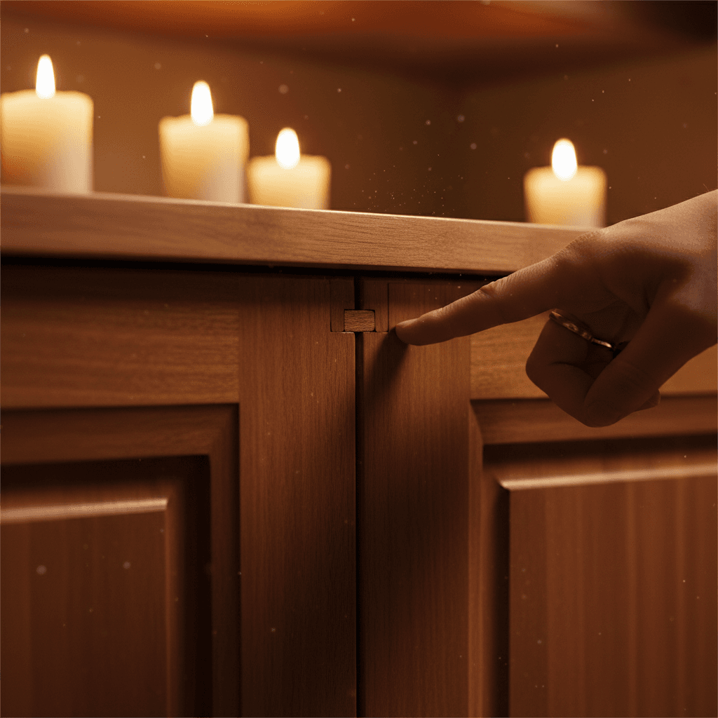 Custom wooden cabinetry detail and finish