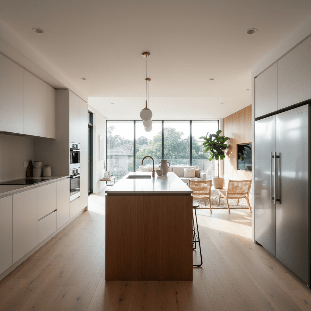 Modern kitchen renovation with open living space