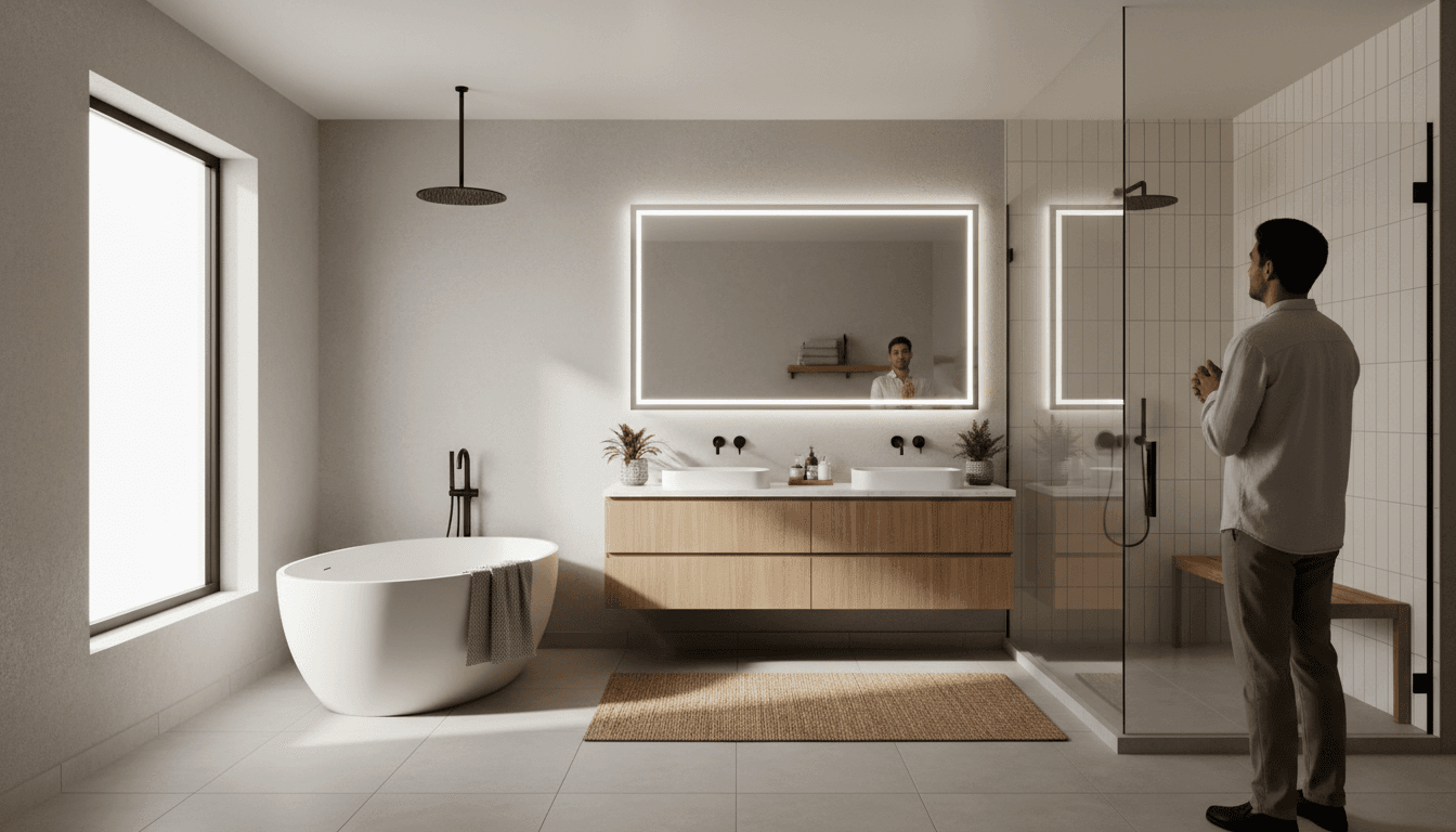 Completed modern bathroom renovation in Sydney home